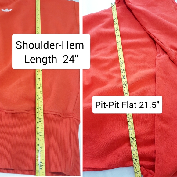 Adidas Originals❤Coeeze❤Red Fleece Sweatshirt Top| X3 Stripes Cuff - Picture 9 of 10